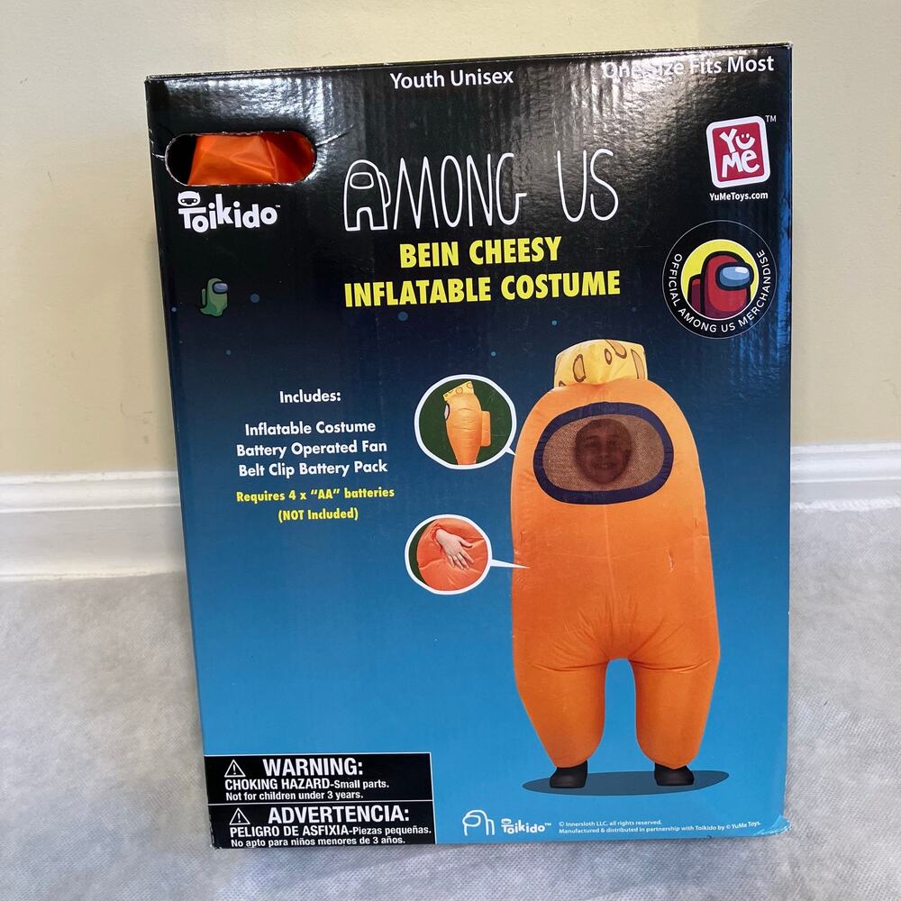 Among US Bein Cheesy Inflatable Costume Unisex Youth One Size OSFM